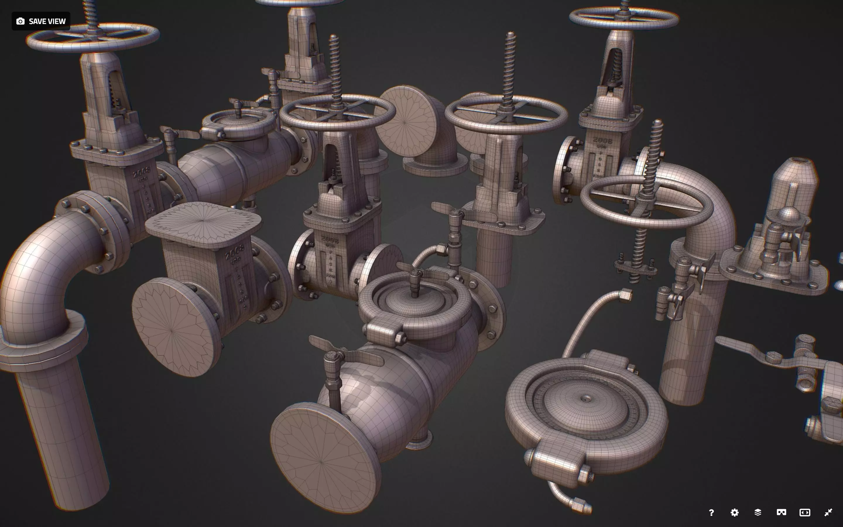 Backflow Pipe Constructor Hi Poly Subdivision 3D model_0