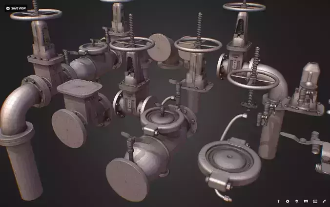 Backflow Pipe Constructor Hi Poly Subdivision