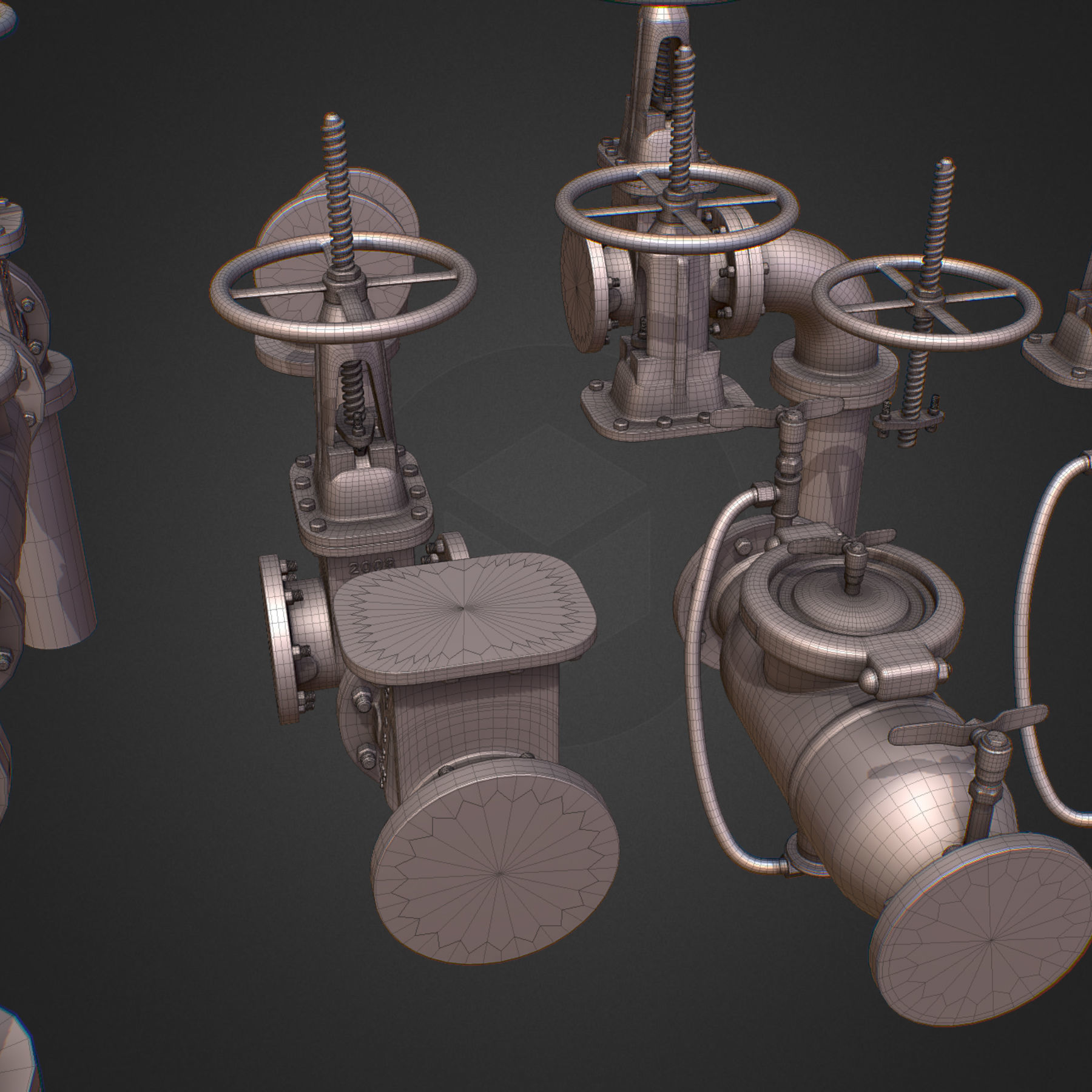 Backflow Pipe Constructor Hi Poly Subdivision 3D model_4