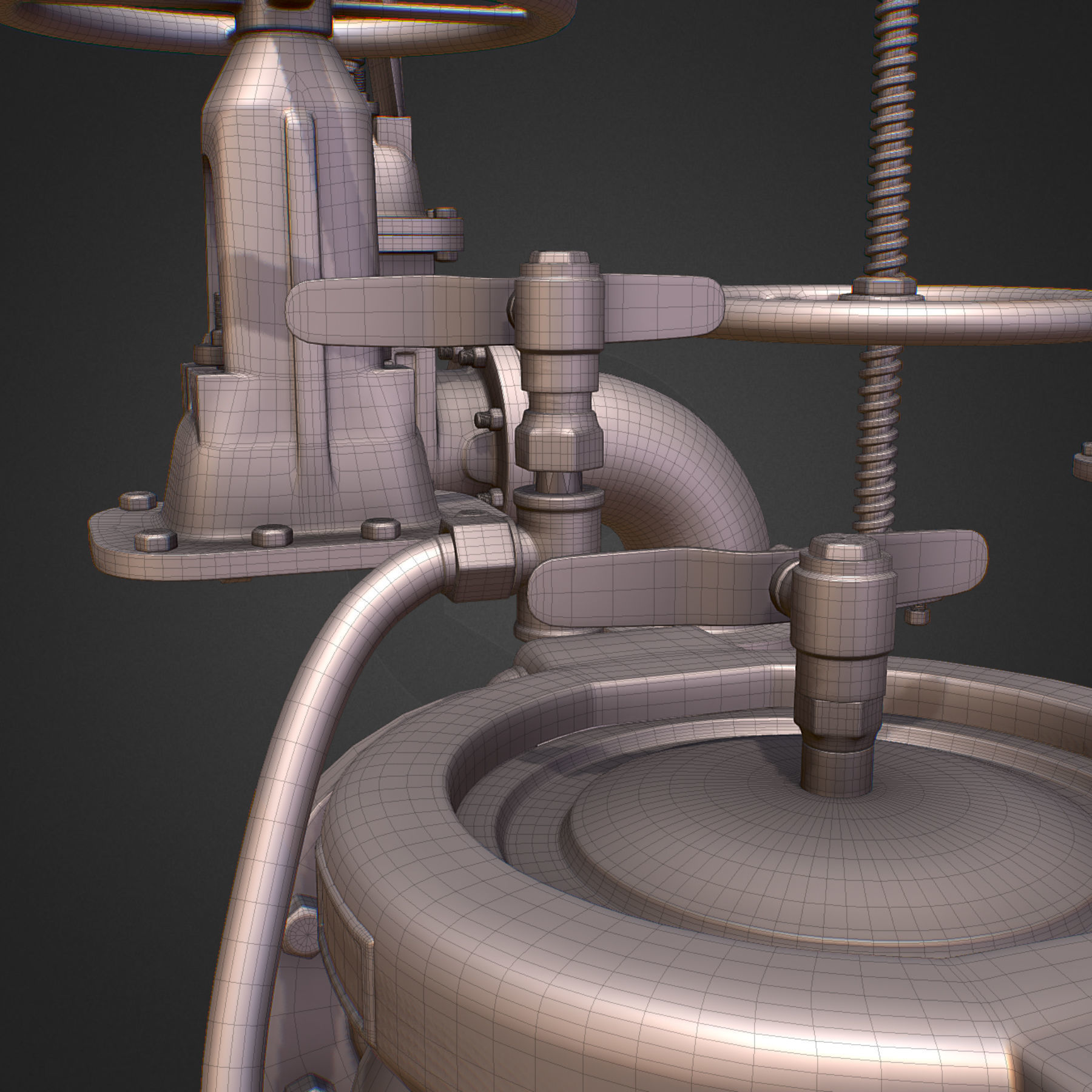 Backflow Pipe Constructor Hi Poly Subdivision 3D model_23