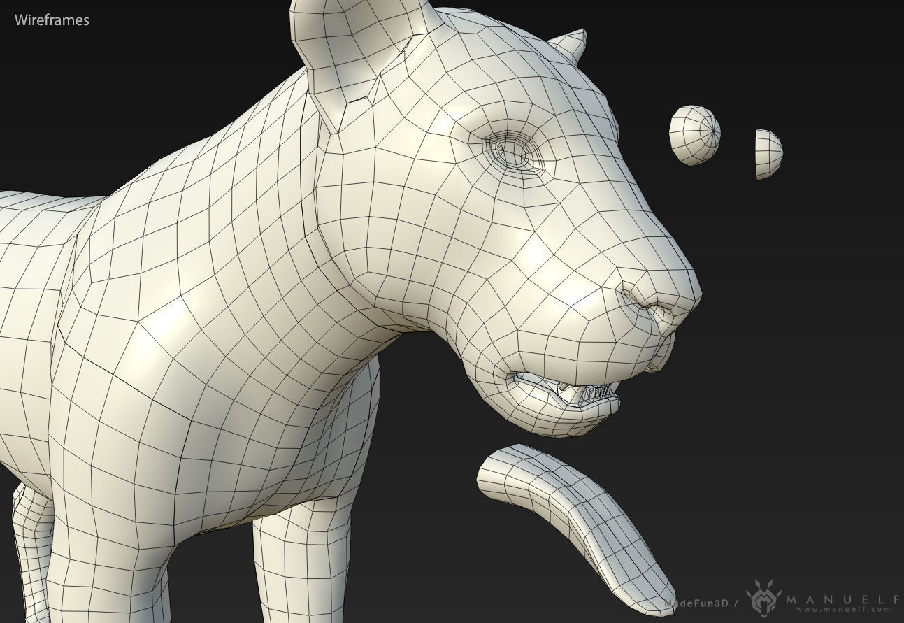 3D Lion Low-poly 3D model_8