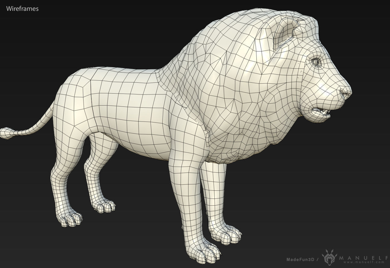 3D Lion Low-poly 3D model_10