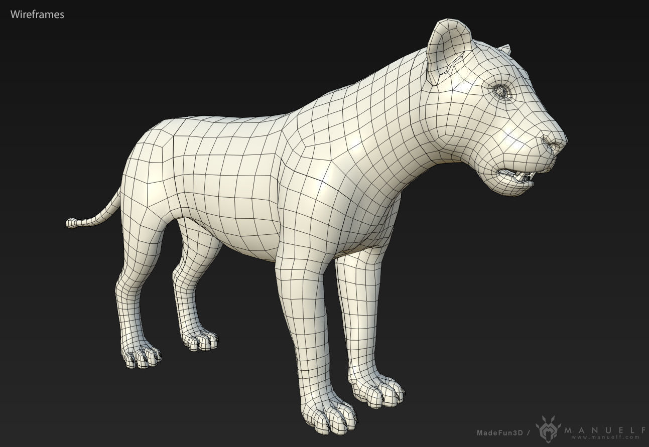 3D Lion Low-poly 3D model_2