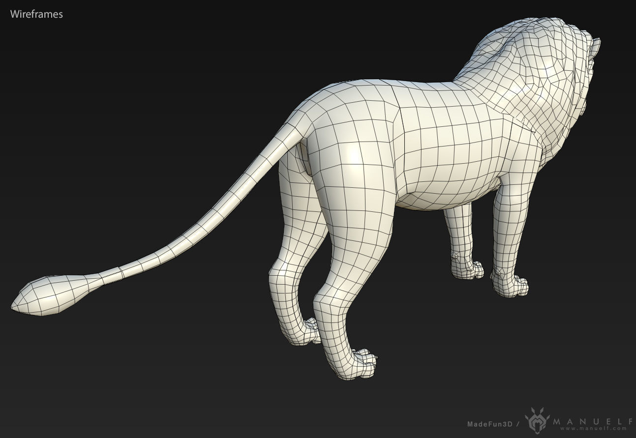 3D Lion Low-poly 3D model_3