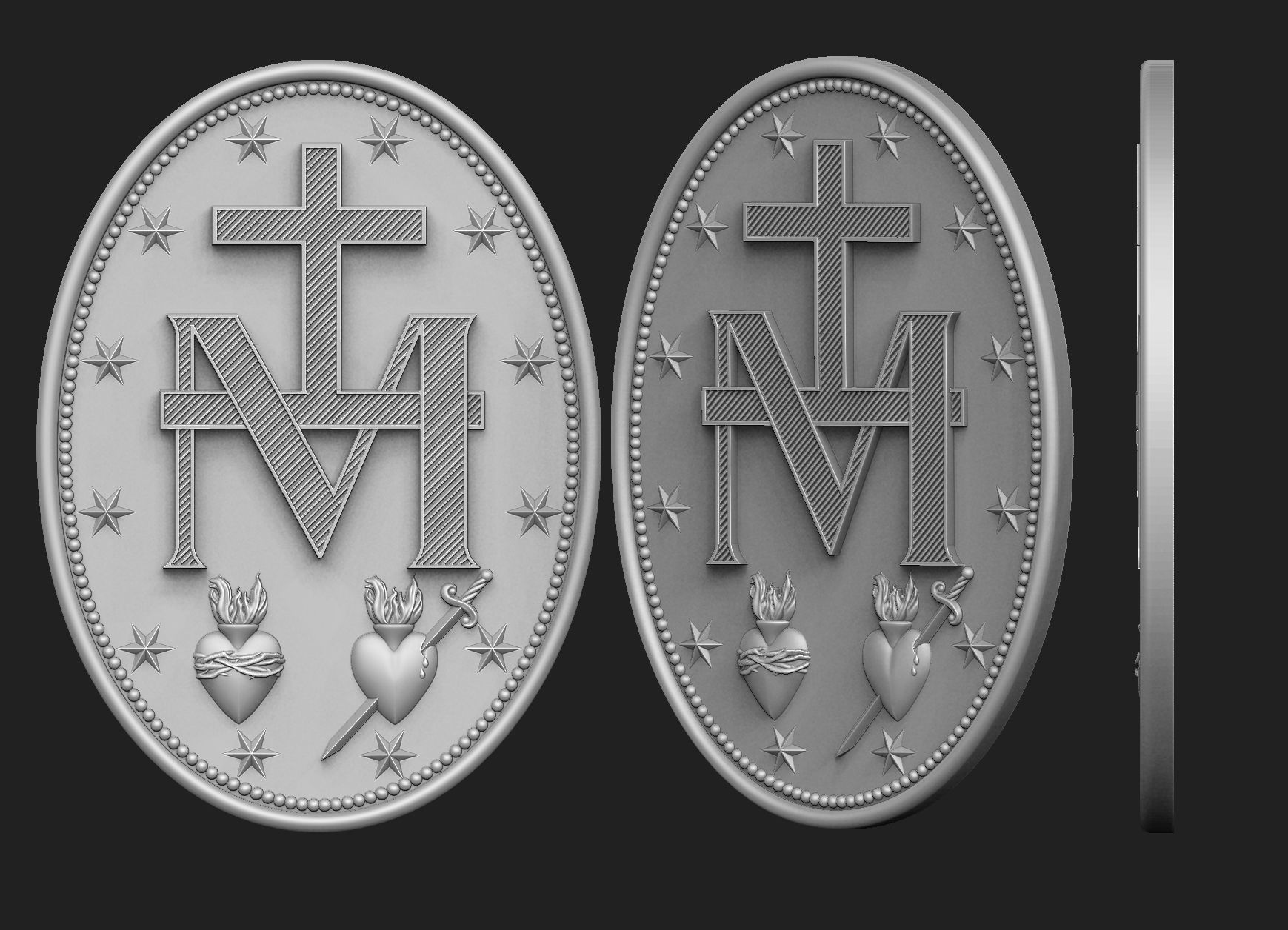 Virgen Milagrosa Miraculous Medal 3D print model_5