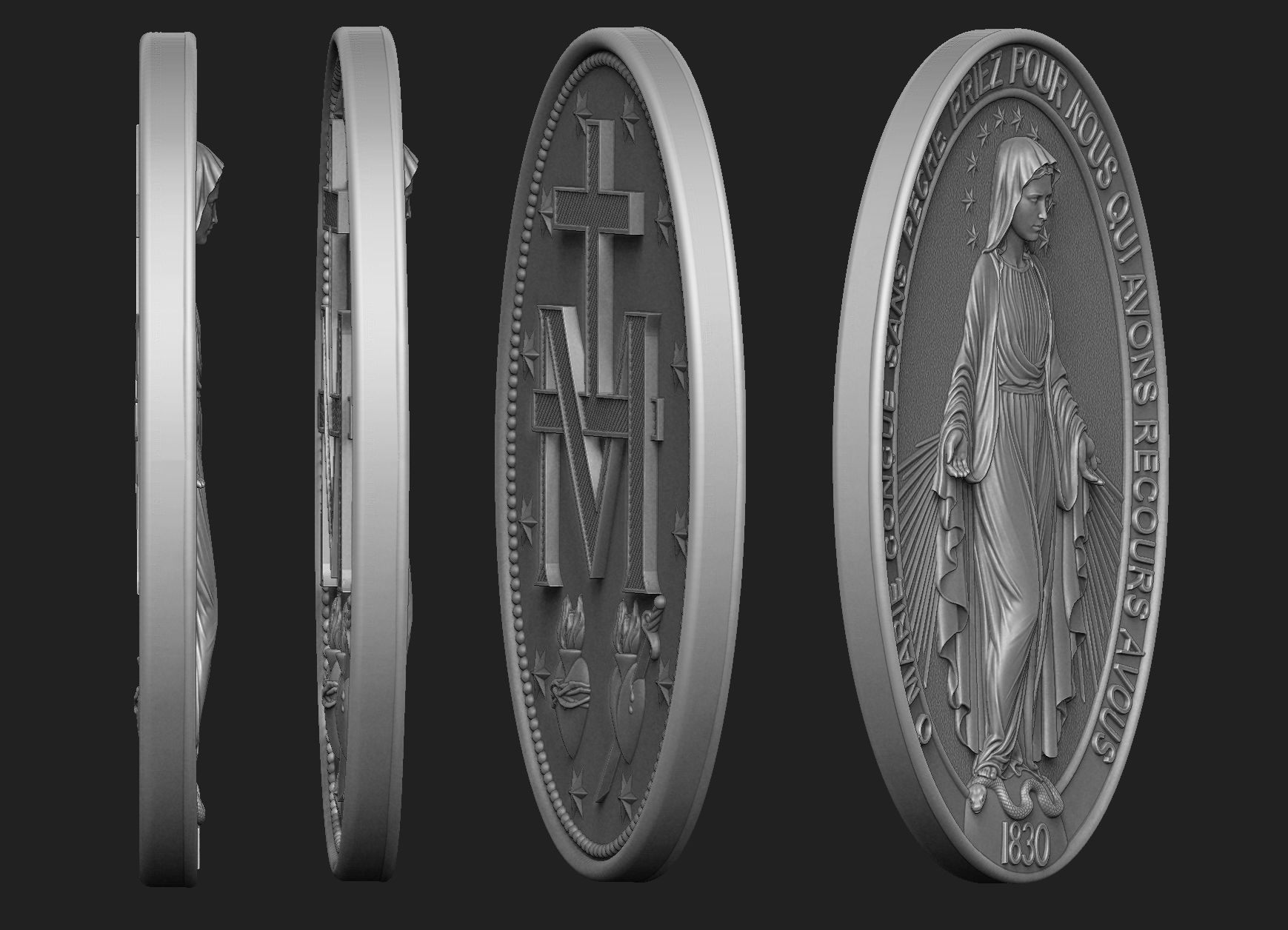 Virgen Milagrosa Miraculous Medal 3D print model_6
