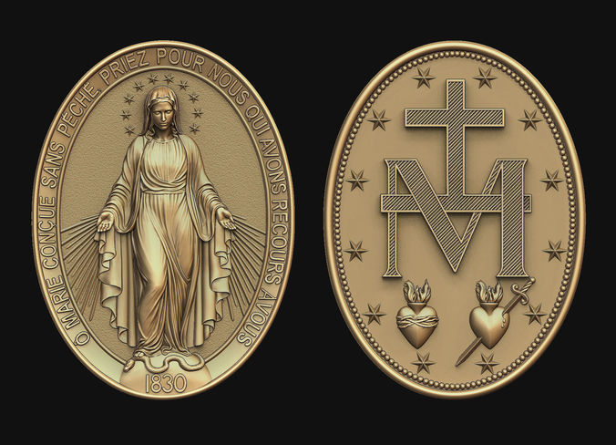 Virgen Milagrosa Miraculous Medal 3D print model