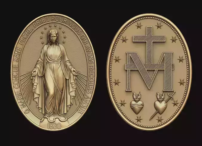 Virgen Milagrosa Miraculous Medal 3D print model
