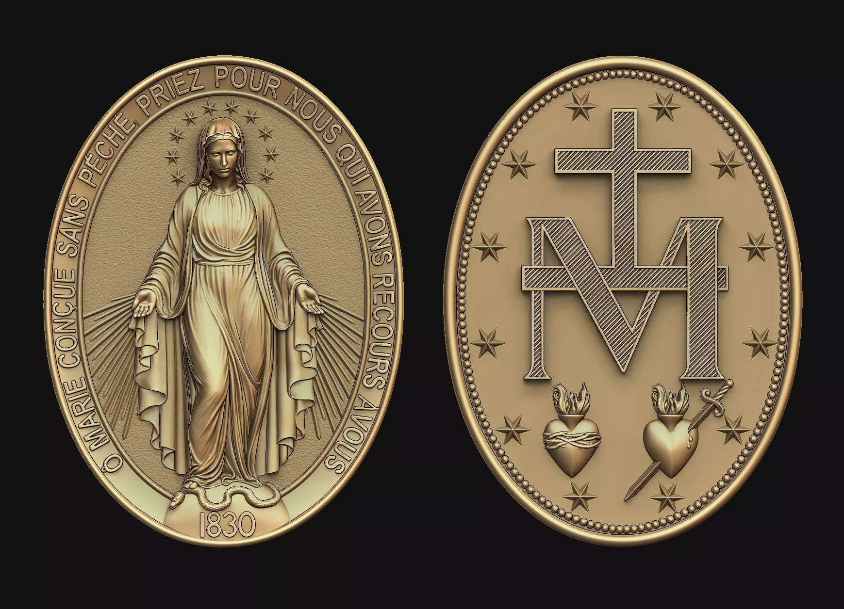 Virgen Milagrosa Miraculous Medal 3D print model_0