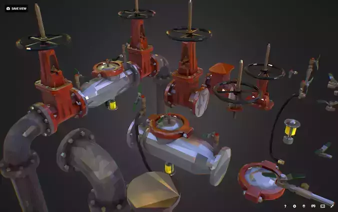 Backflow Water Pipe Constructor Low Poly ART