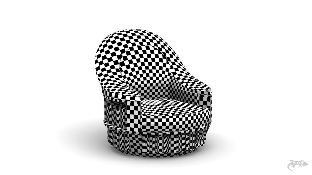 ArmchairBookcase book swivel chair 3D model_6