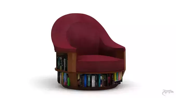 ArmchairBookcase book swivel chair 3D model