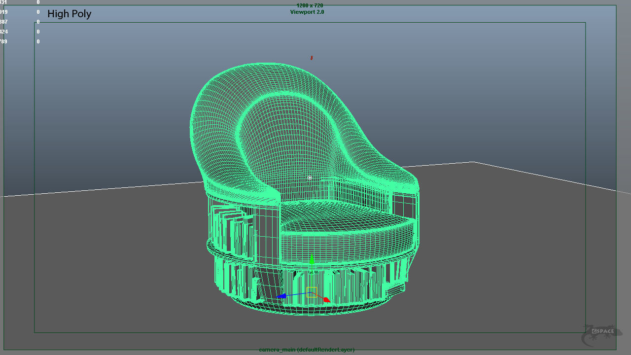 ArmchairBookcase book swivel chair 3D model_8