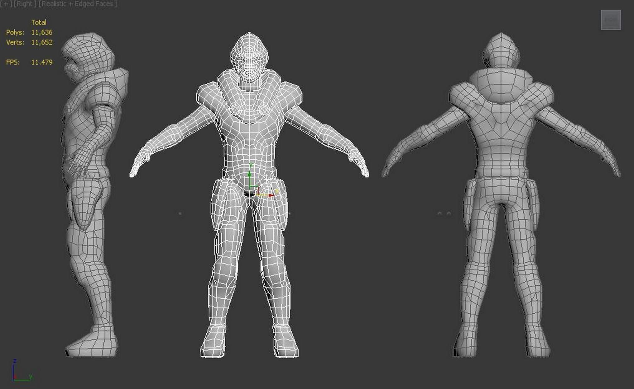 scify male cyborg 3D model_5