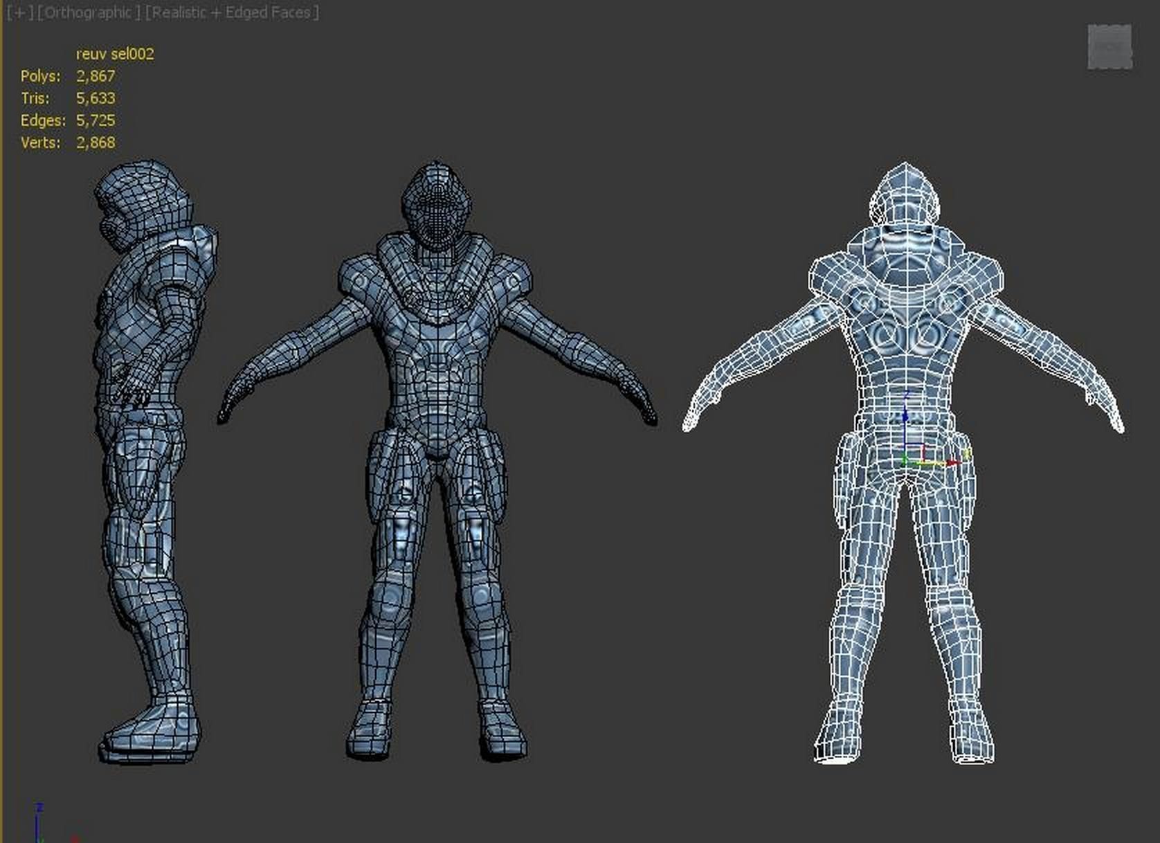 scify male cyborg 3D model_4