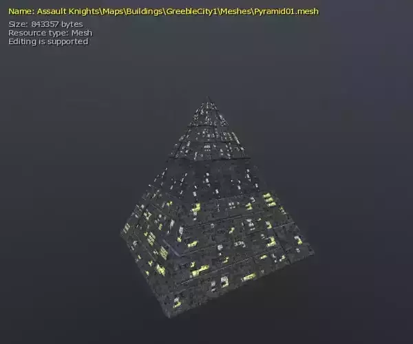 3D Greeble Pyramid Low-poly 3D model