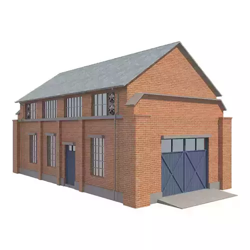 Warehouse 4 brick building with doors