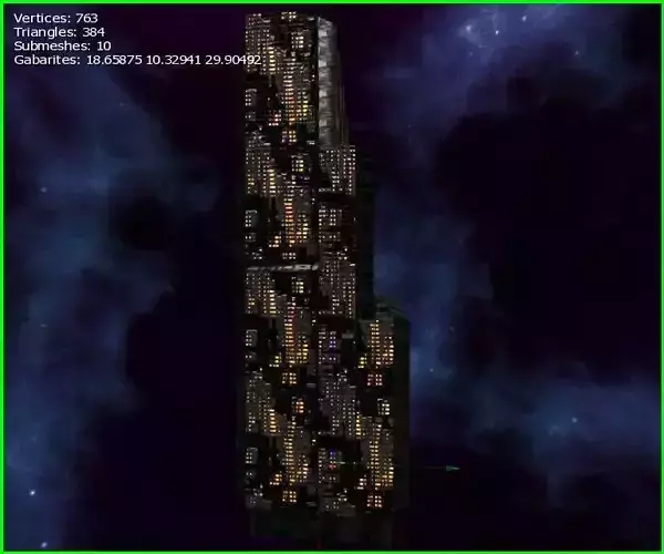 3D Sci-fi Skyscrapers Low-poly 3D model