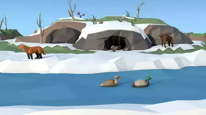 Spring Animal Pack  Free low-poly 3D model