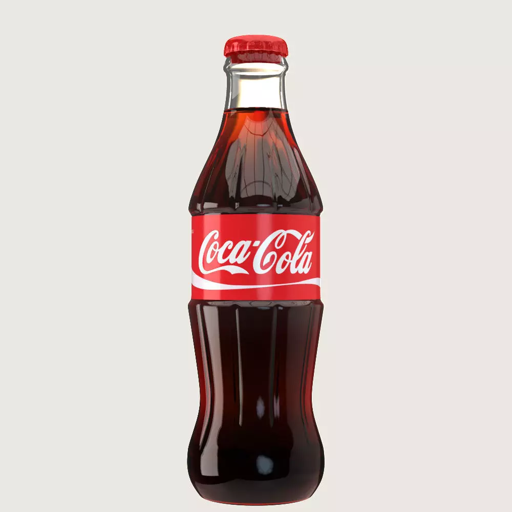 Coca Cola Drink Glass Bottle Low-poly 3D model