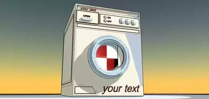 Washing machine Animated Free 3D model