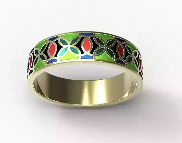 Gold ring with enamel -2