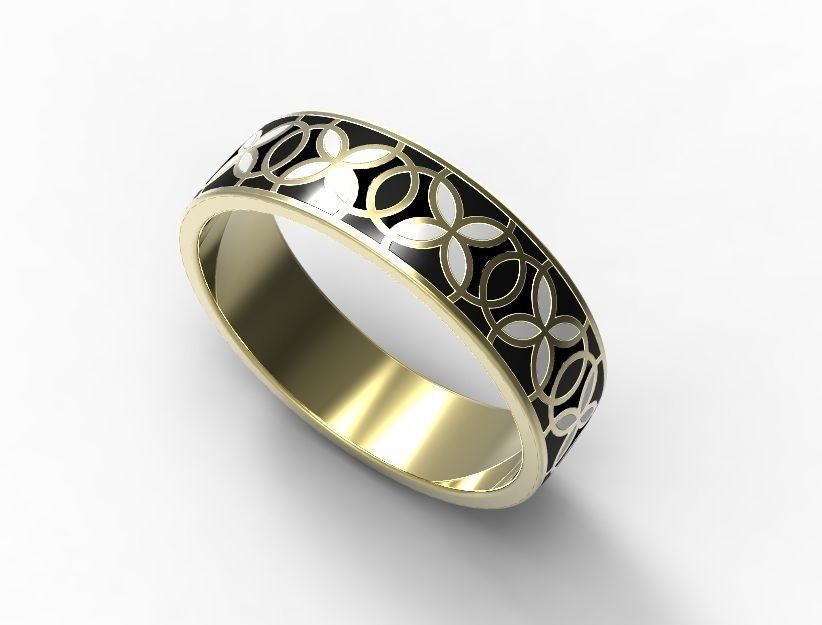 Gold ring with enamel -2 3D print model_5