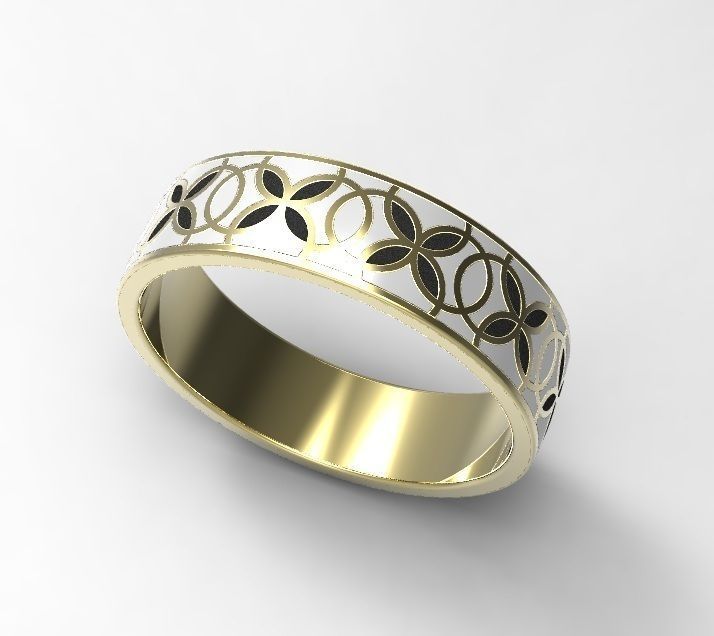 Gold ring with enamel -2 3D print model_1