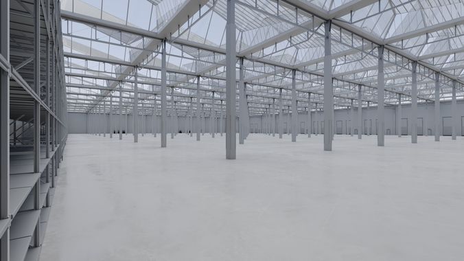 Industrial Warehouse Interior 4 Low-poly 3D model