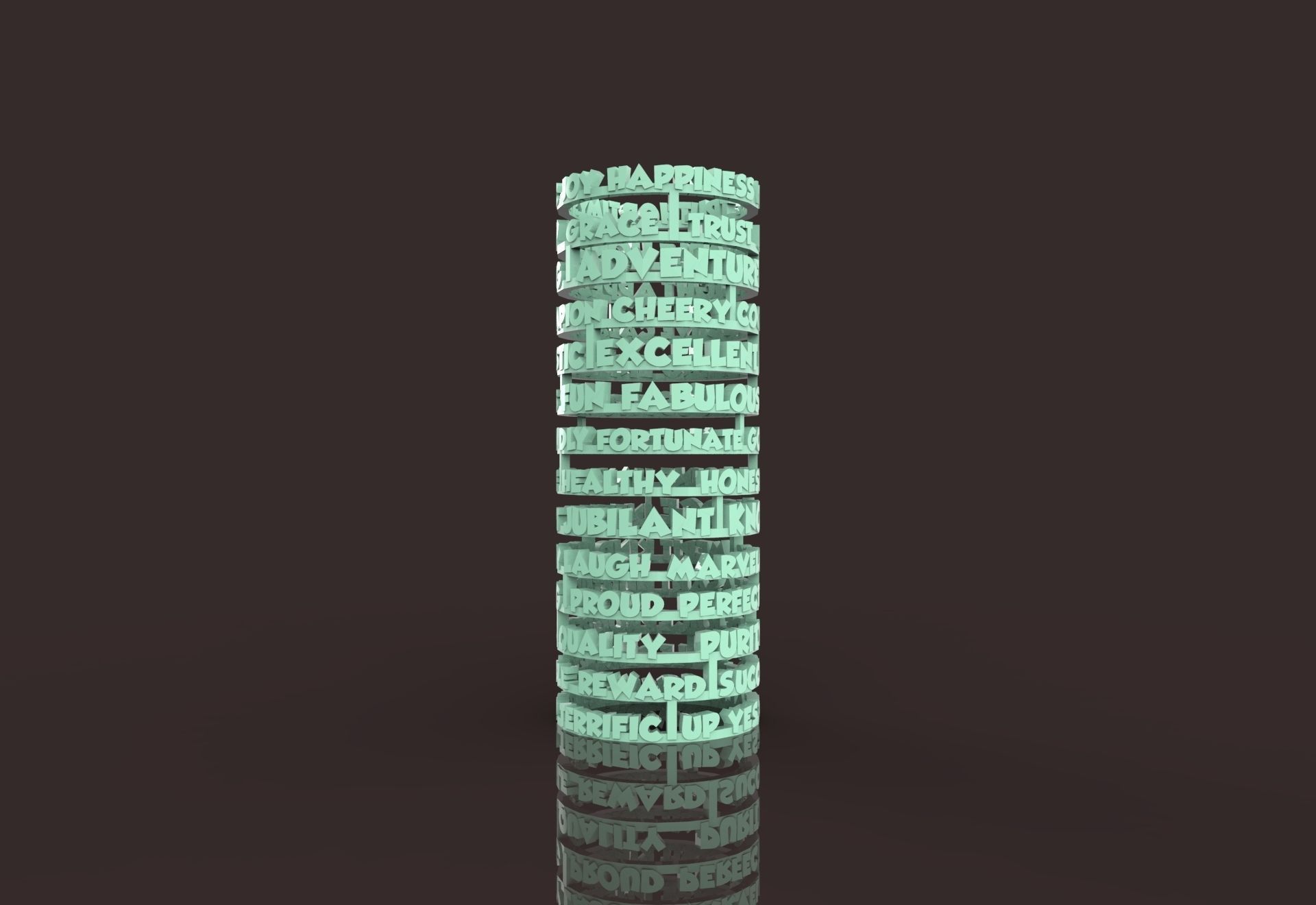 Texty Candle shade 3D print model_1