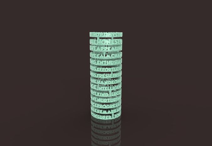 Texty Candle shade 3D print model