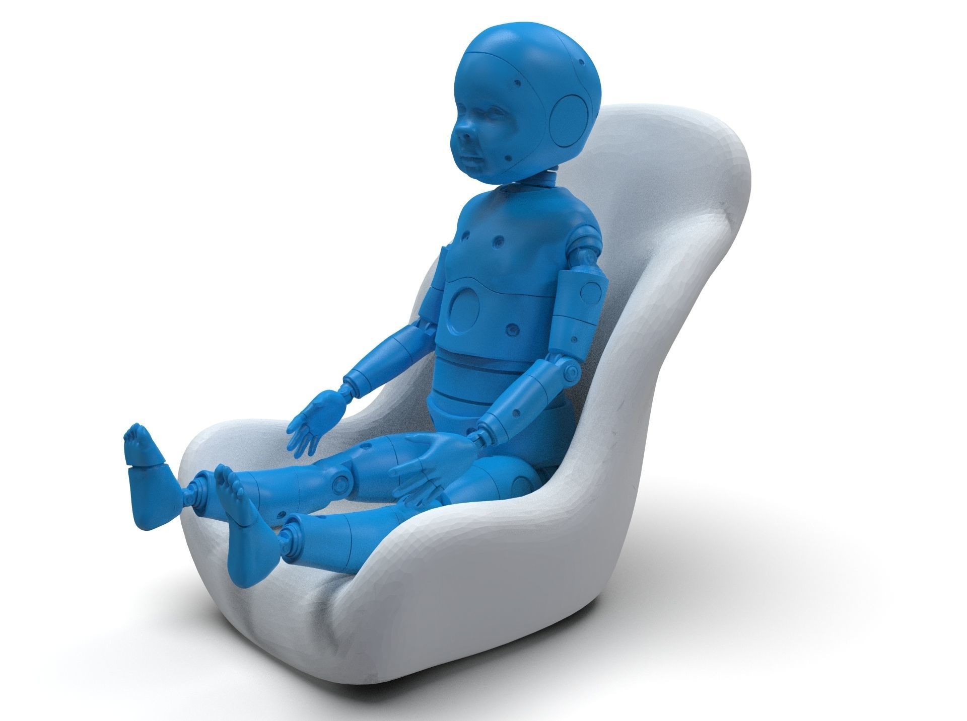Crash Test Dummy Robot Android 3D model Child 3D model_9
