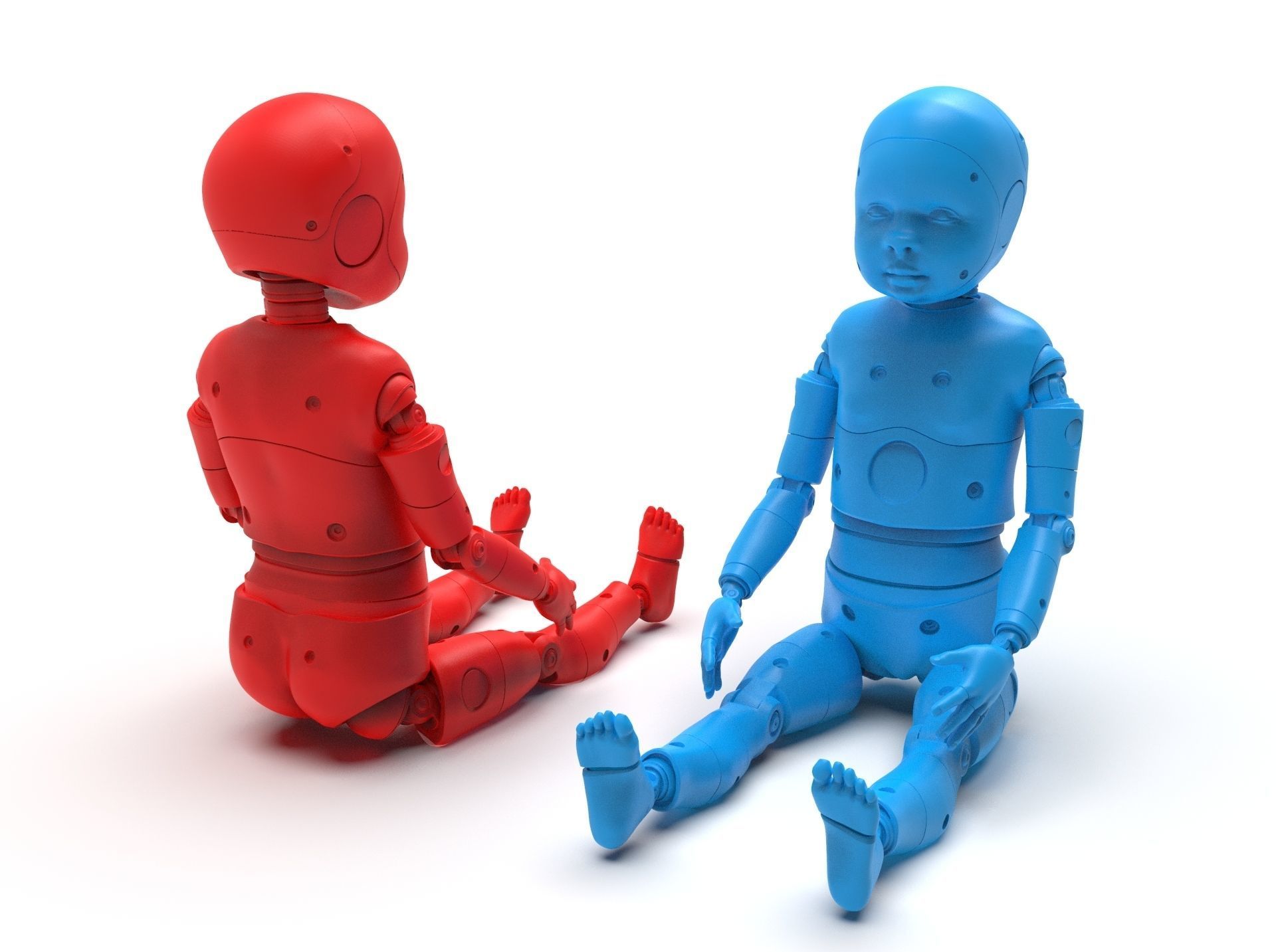 Crash Test Dummy Robot Android 3D model Child 3D model_12