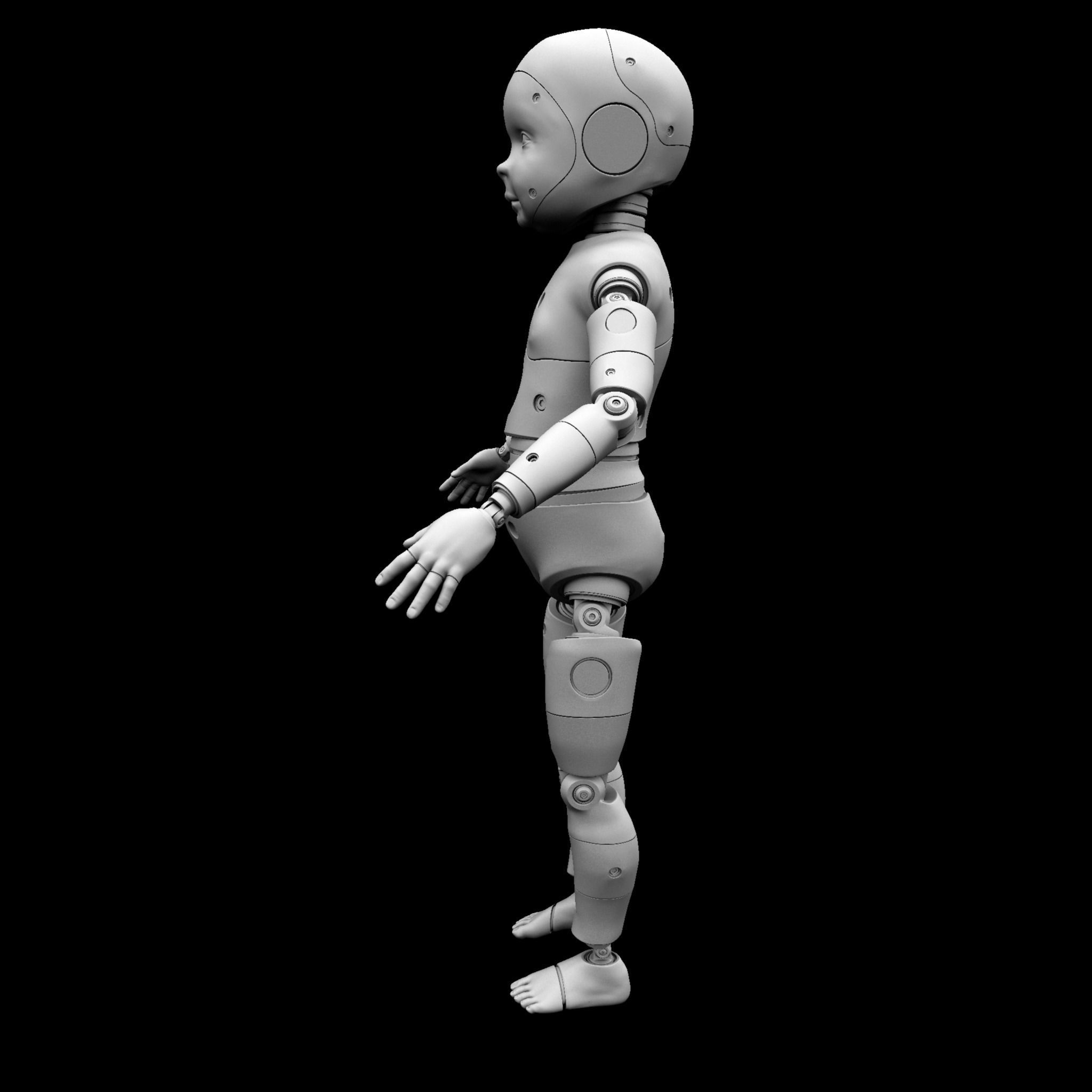 Crash Test Dummy Robot Android 3D model Child 3D model_5