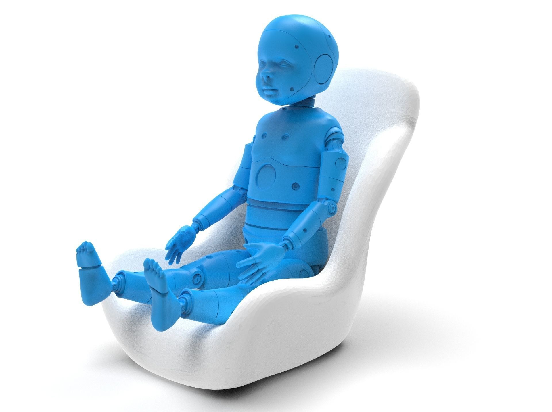 Crash Test Dummy Robot Android 3D model Child 3D model_8