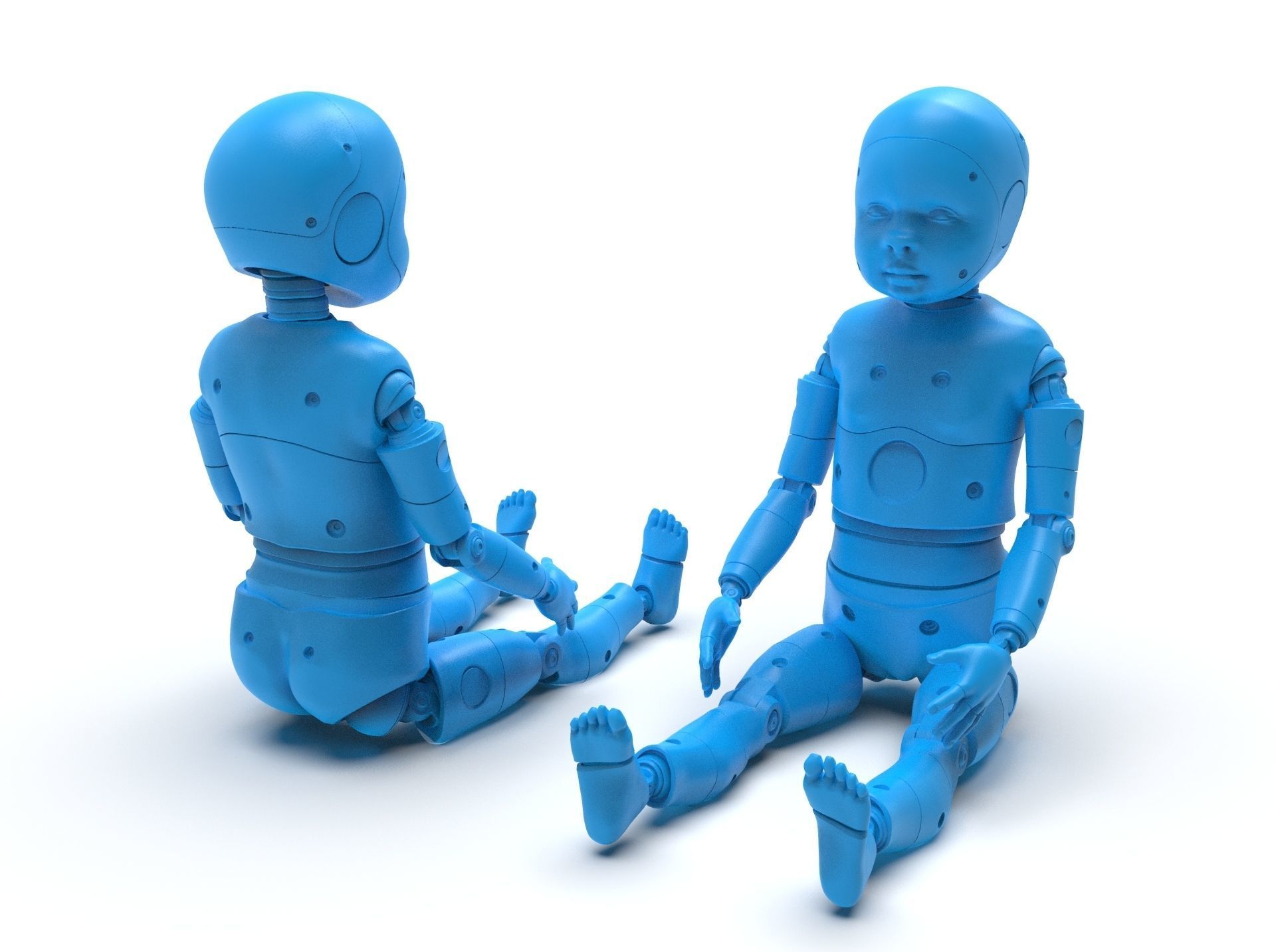 Crash Test Dummy Robot Android 3D model Child 3D model_10