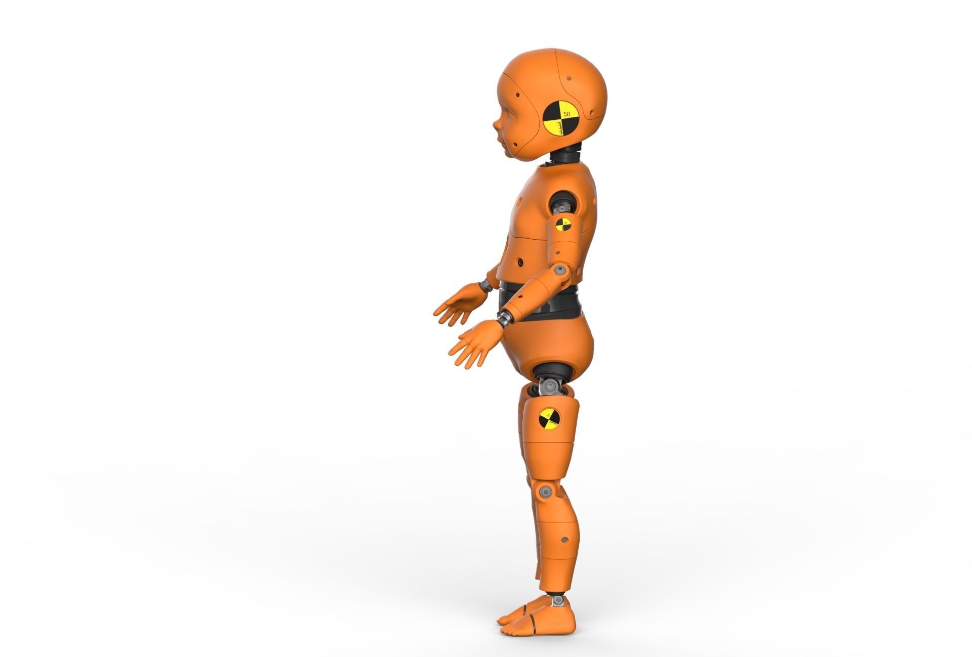 Crash Test Dummy Robot Android 3D model Child 3D model_2