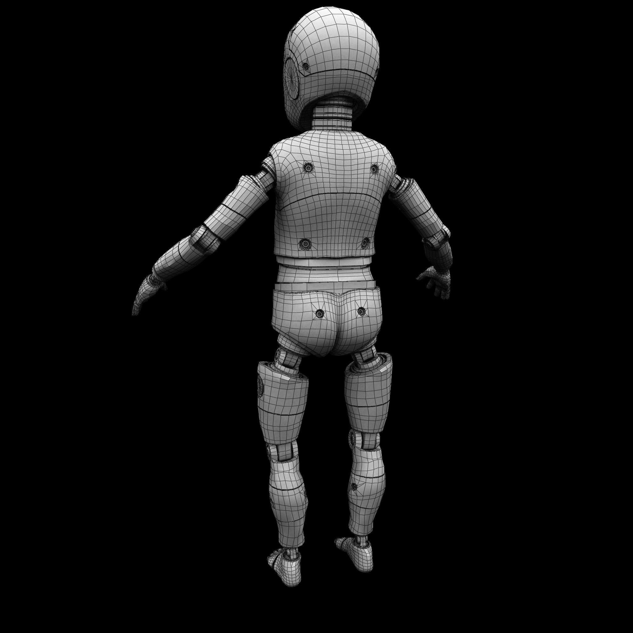 Crash Test Dummy Robot Android 3D model Child 3D model_6
