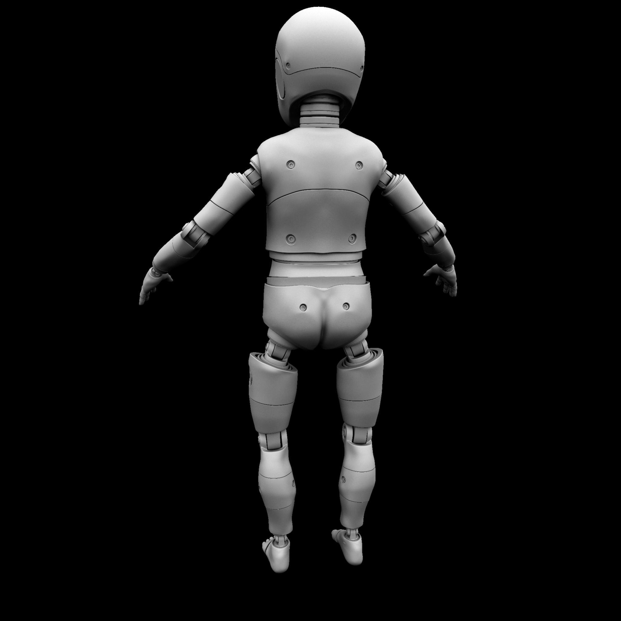 Crash Test Dummy Robot Android 3D model Child 3D model_4