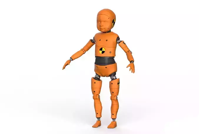 Crash Test Dummy Robot Android 3D model Child 3D model