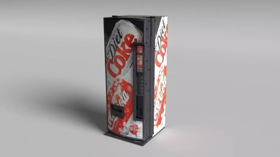 Coca-Cola Vending Machine Low-poly 3D model_0