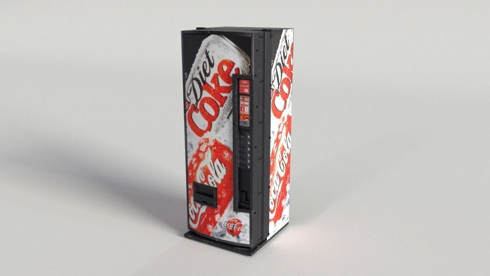 Coca-Cola Vending Machine Low-poly 3D model_8