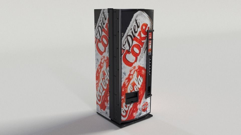 Coca-Cola Vending Machine Low-poly 3D model_5