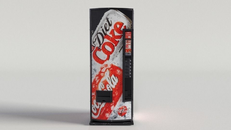 Coca-Cola Vending Machine Low-poly 3D model_9