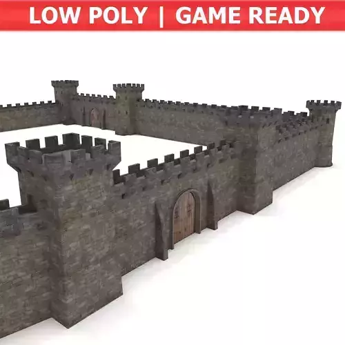 Castle Walls - Modular Set Low-poly 3D model