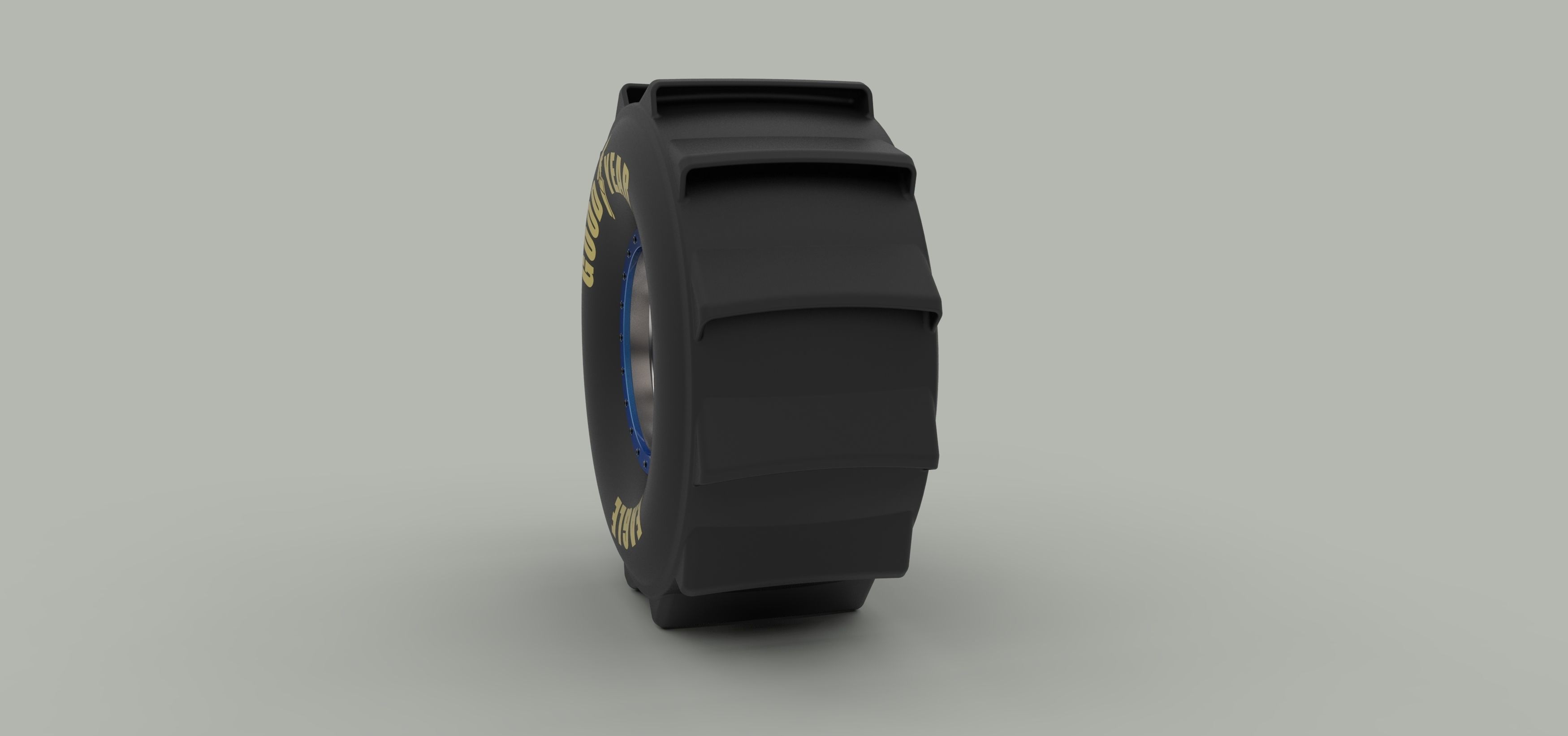 Wheel for mud drag racing 3D model_2