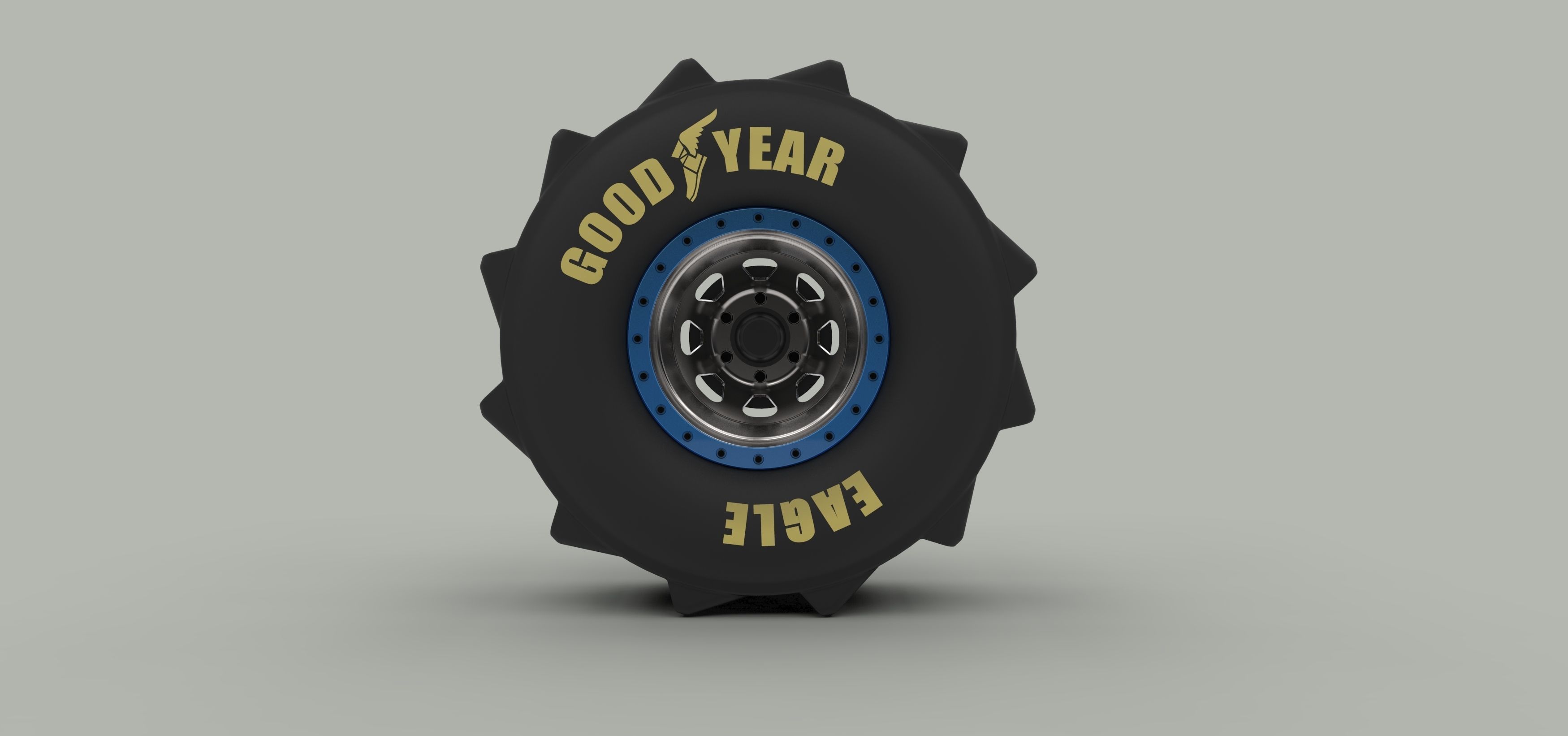 Wheel for mud drag racing 3D model_6