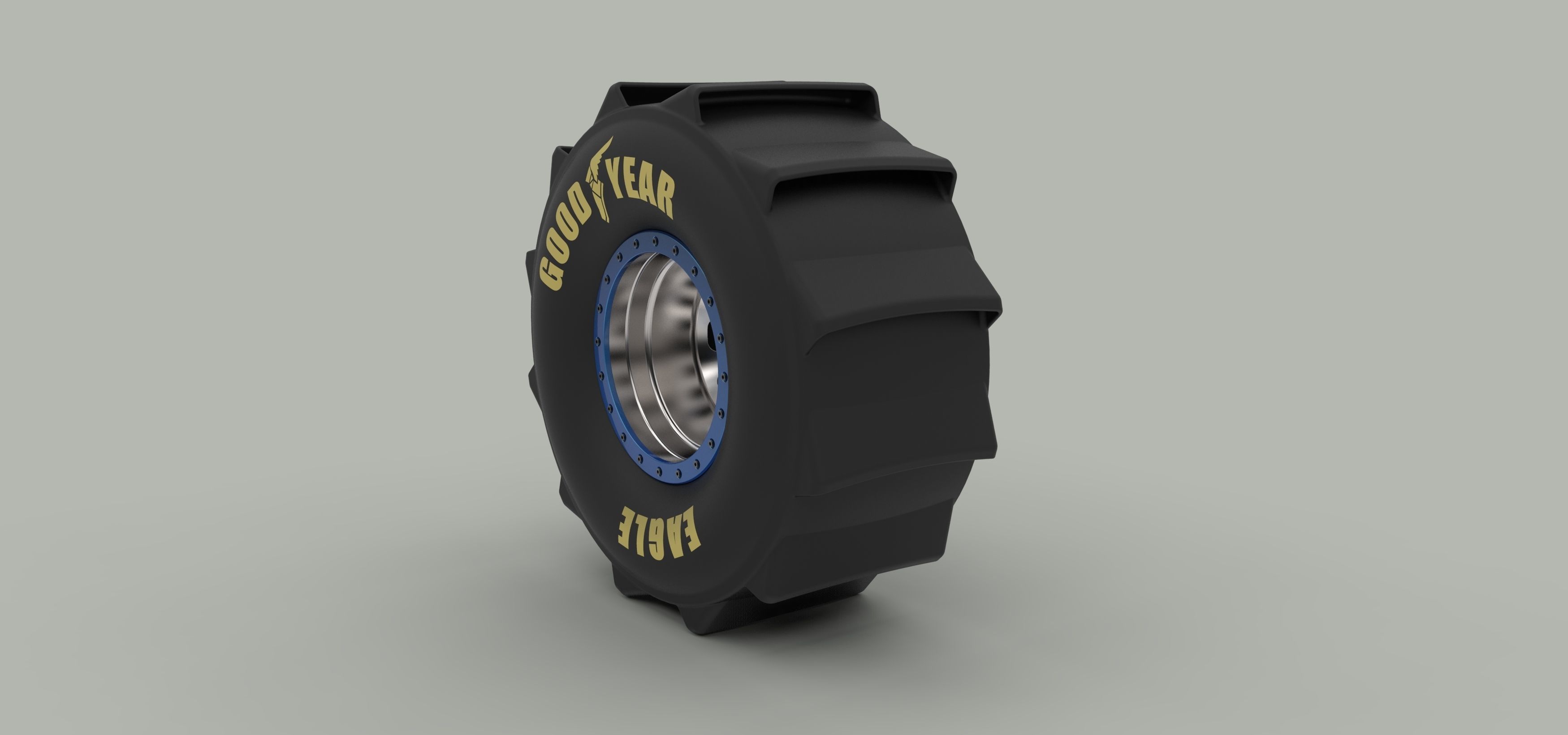 Wheel for mud drag racing 3D model_1