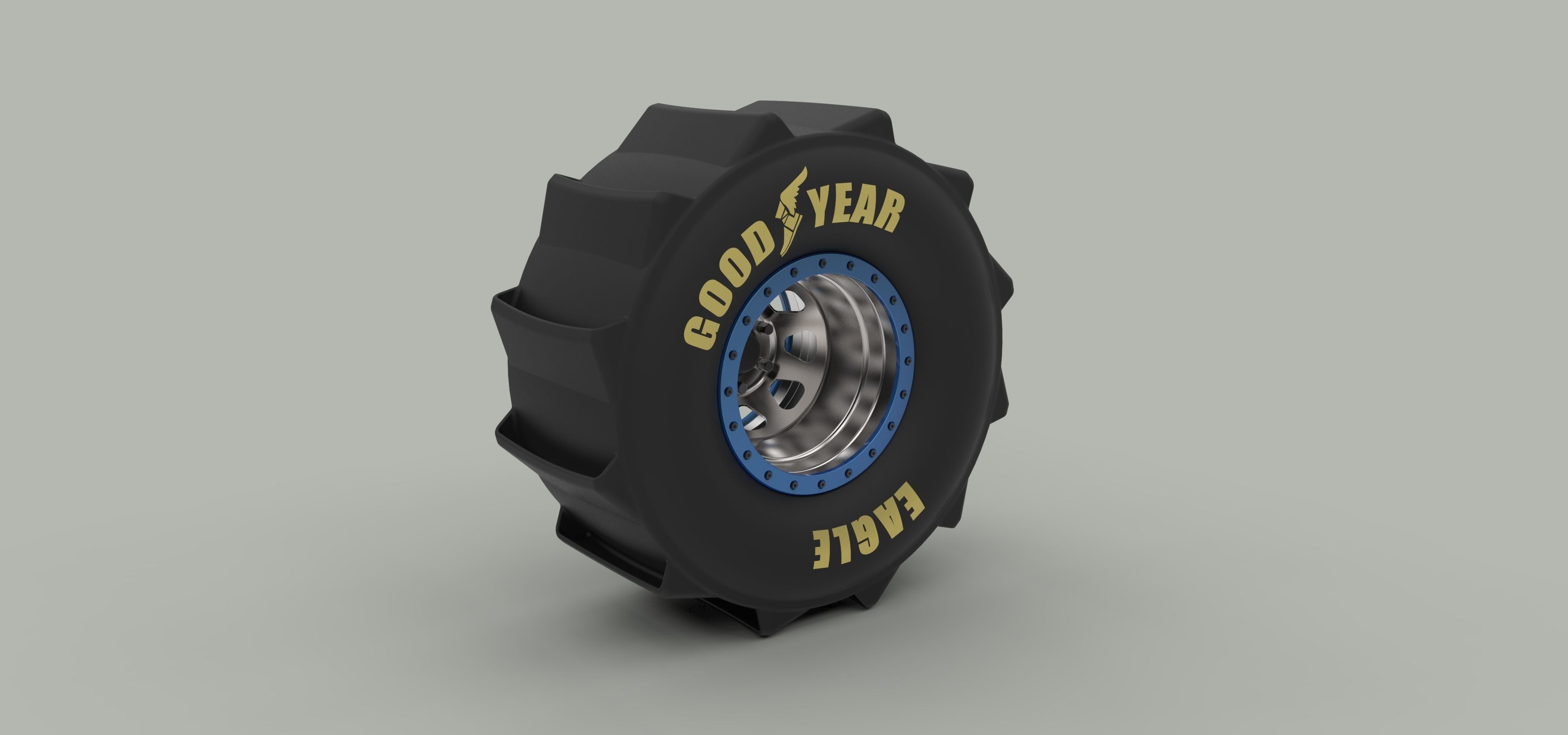Wheel for mud drag racing 3D model_5