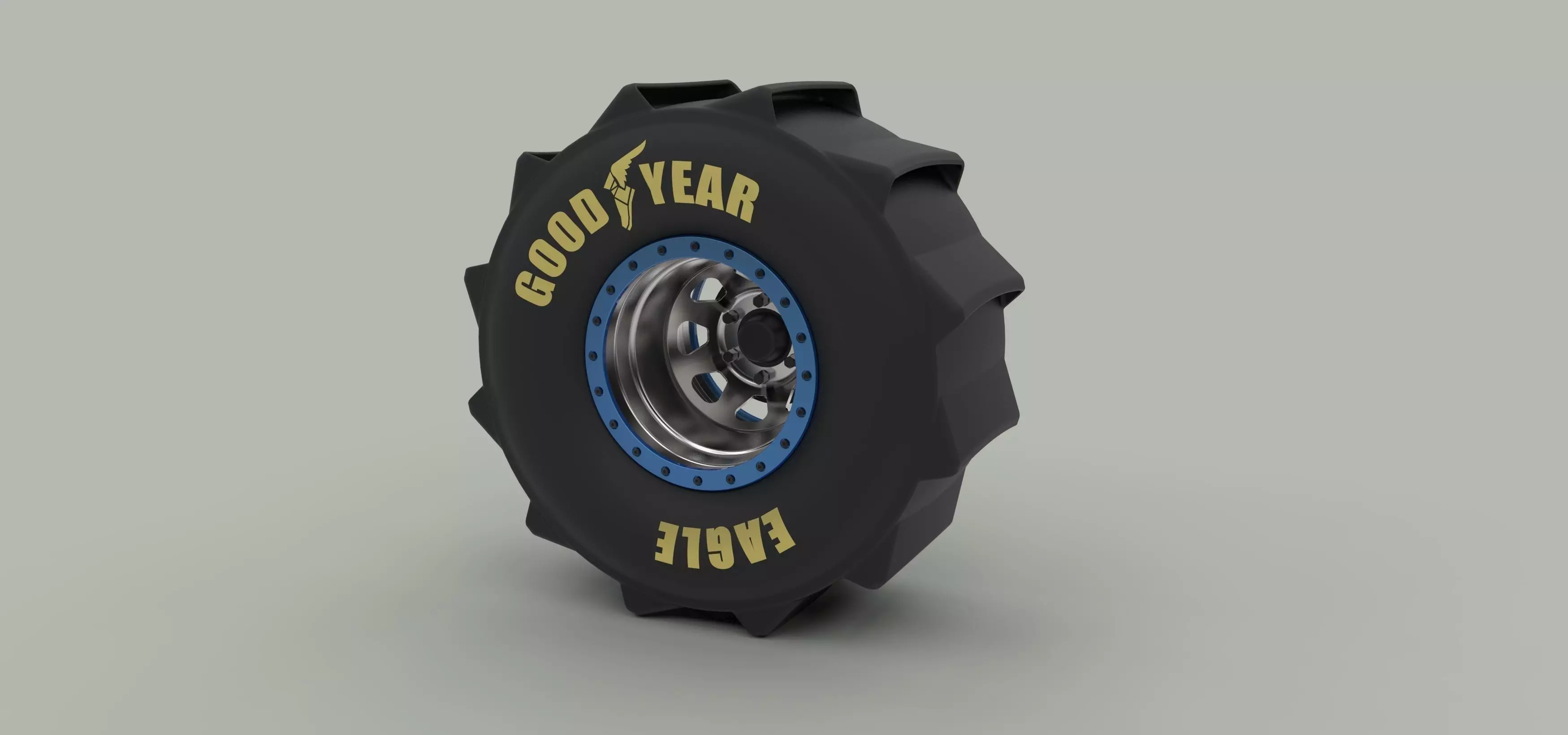 Wheel for mud drag racing 3D model_0